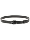 Montblanc Horseshoe Shiny Palladium Finish Pin Buckle Belt In Black