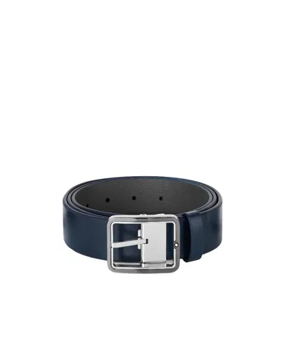 Montblanc Reversible Leather Belt In Black