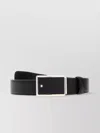 Montblanc Reversible Leather Belt Buckle Rectangular Smooth Finish In Black