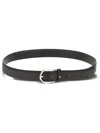 Montblanc Horseshoe Shiny Palladium Finish Pin Buckle Belt In Grey