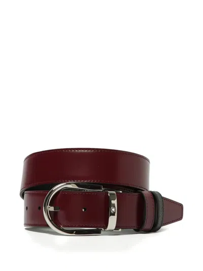 Montblanc Reversible Leather Belt In Red