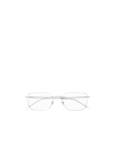 Montblanc Rimless Rectangle Frame Glasses In White
