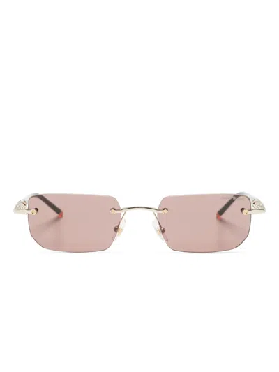 Montblanc Rimless Rectangle-frame Sunglasses In Black