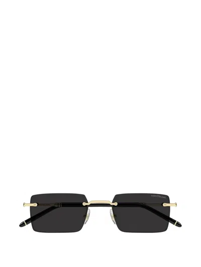 Montblanc Rimless Rectangle-frame Sunglasses In Black