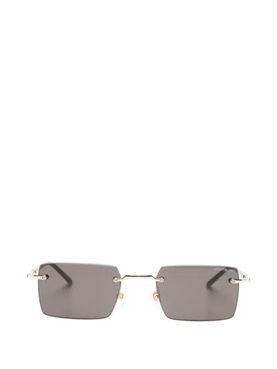 Montblanc Rimless Rectangle-frame Sunglasses In Yellow