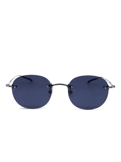 Montblanc Rimless Round-frame Sunglasses In Silver