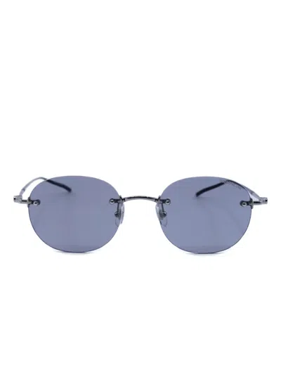 Montblanc Rimless Round-frame Sunglasses In Silver