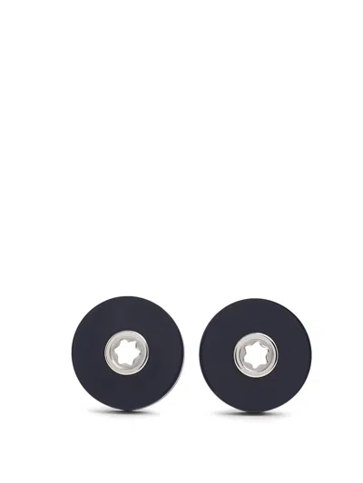Montblanc Round Cufflinks In Blue