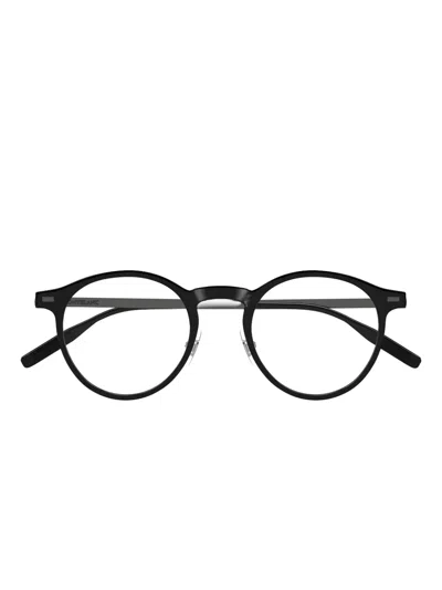 Montblanc Round-frame Glasses In Black