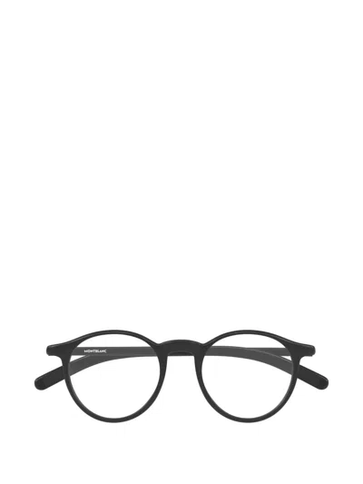 Montblanc Round-frame Glasses In Black