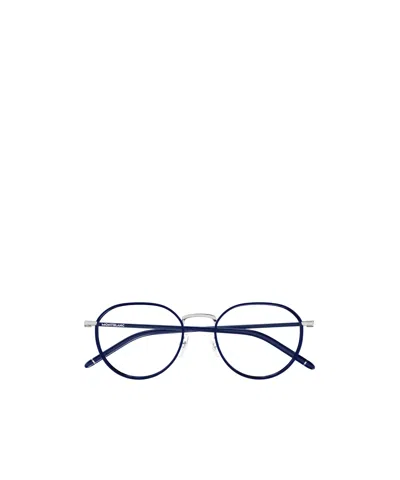 Montblanc Round-frame Glasses In Blue