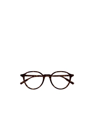Montblanc Round Frame Glasses In Brown
