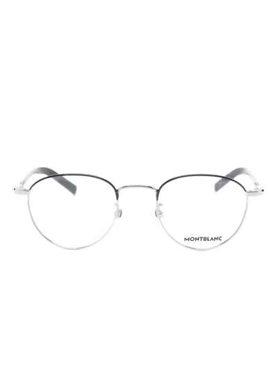 Montblanc Round-frame Glasses In Silver