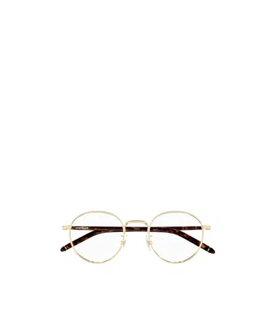 Montblanc Round Frame Glasses In Gold