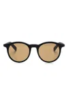 Montblanc Round-frame Sunglasses In Black