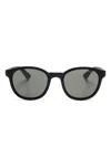 Montblanc Round-frame Sunglasses In Black