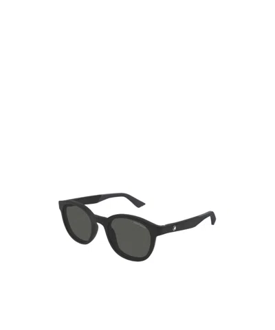 Montblanc Round-frame Sunglasses In Black