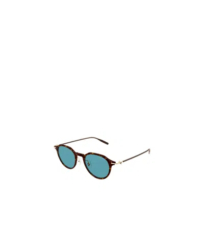 Montblanc Round-frame Sunglasses In Blue
