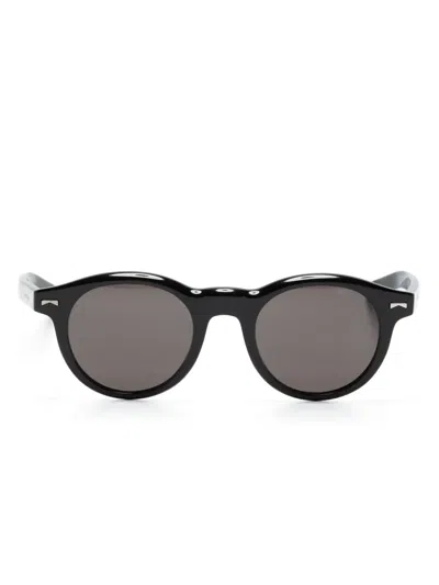 Montblanc Round-frame Sunglasses In Schwarz