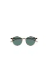 Montblanc Round Full Frame Sunglasses In Beige