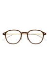 Montblanc Mb0427o Linea Snowcap 005 Brown Gold Glasses In Multi