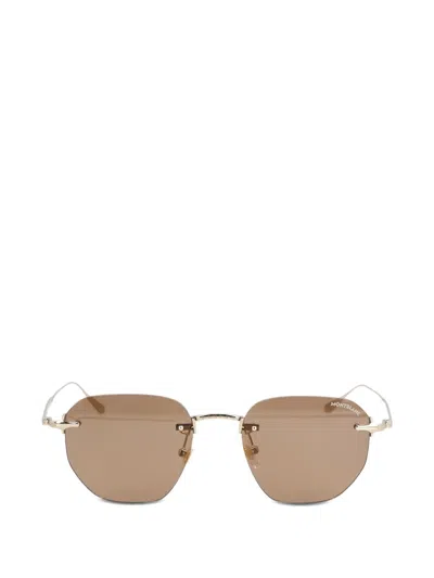 Montblanc Round-shape Sunglasses In Brown