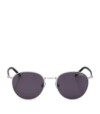 Montblanc Round Sunglasses In Metallic