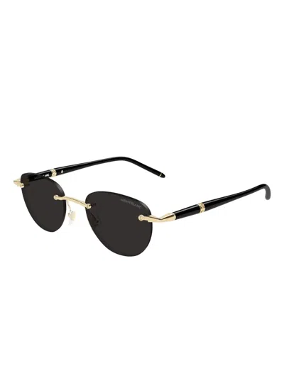 Montblanc Round Sunglasses In Black