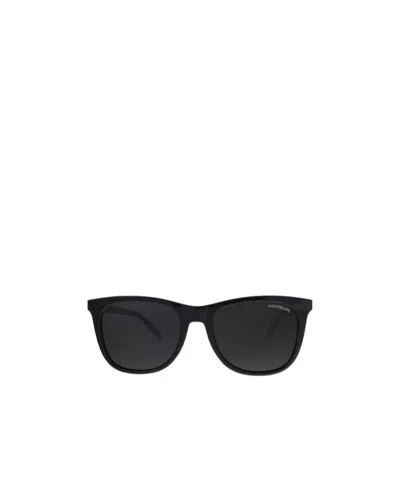 Montblanc Round Sunglasses In Black