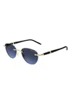 Montblanc Round Sunglasses In Gold
