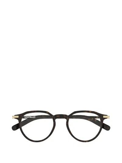 Montblanc Round-frame Glasses In Brown