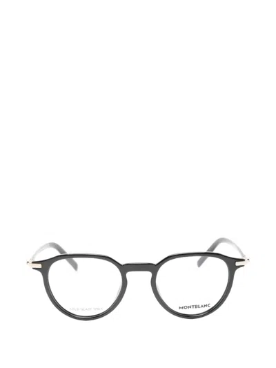 Montblanc Round-frame Glasses In Black