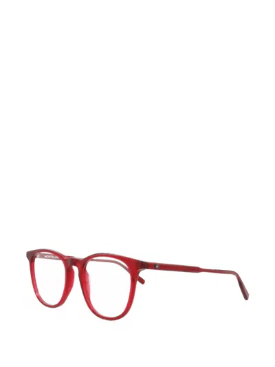 Montblanc Round-frame Glasses In Red