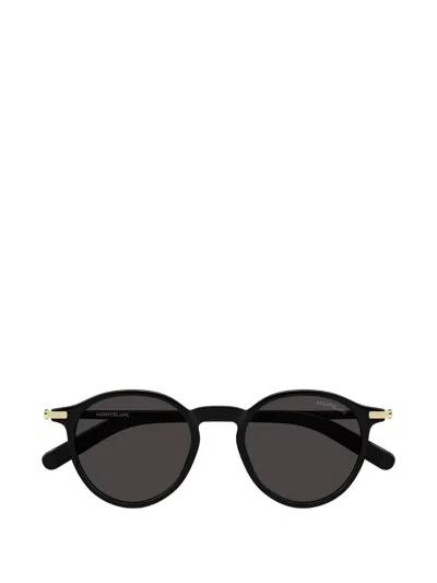 Montblanc Round-frame Sunglasses In Black