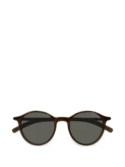 Montblanc Round-frame Sunglasses In Brown