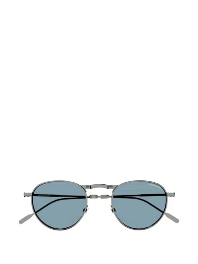 Montblanc Round-frame Sunglasses In Gray