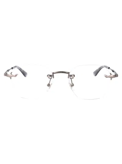 Montblanc Ruthenium-ruthenium-transparent Metal Glasses In Metallic