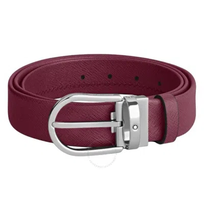 Montblanc Saffiano-embossed Leather Horseshoe Buckle Belt