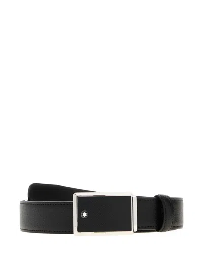 MONTBLANC SAFFIANO-LEATHER BELT