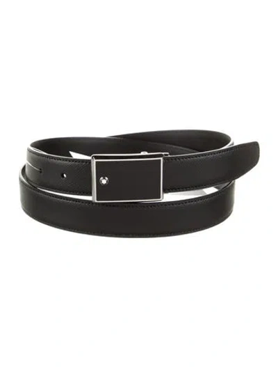Pre-owned Montblanc Saffiano Leather Belt In Black
