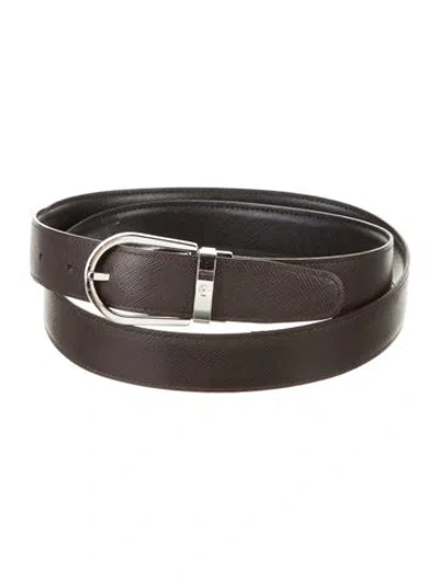 Pre-owned Montblanc Saffiano Leather Belt In Black