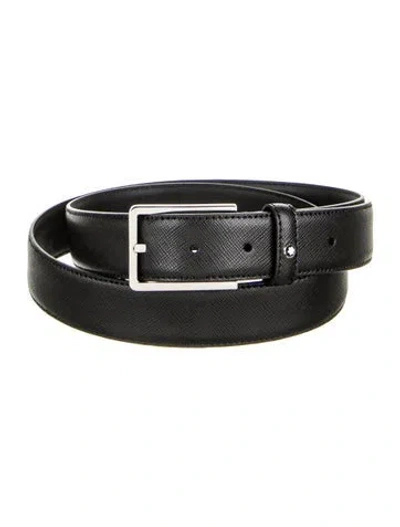 Pre-owned Montblanc Saffiano Leather Belt In Black