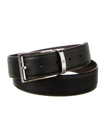 Pre-owned Montblanc Saffiano Leather Belt In Black