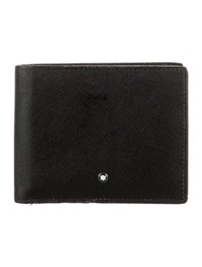 Pre-owned Montblanc Saffiano Leather Bifold Wallet In Black
