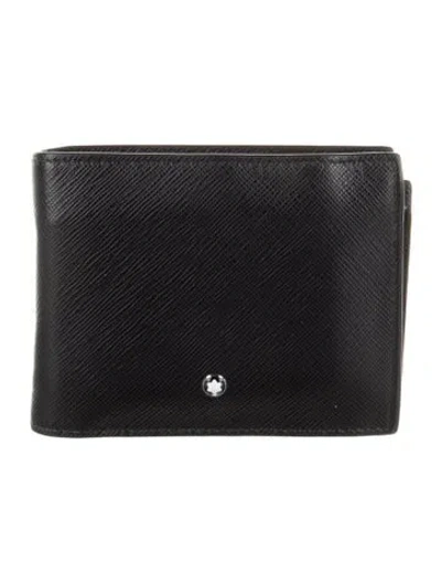 Pre-owned Montblanc Saffiano Leather Bifold Wallet In Black