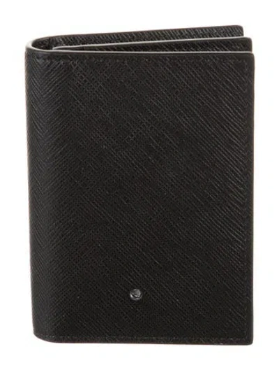 Pre-owned Montblanc Saffiano Leather Bifold Wallet In Black