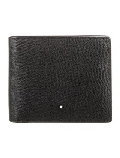 Pre-owned Montblanc Saffiano Leather Bifold Wallet In Black