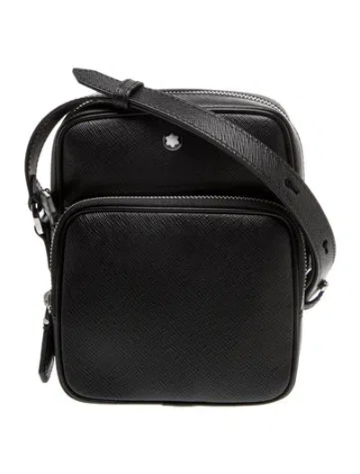 Pre-owned Montblanc Saffiano Leather Crossbody Bag W/ Tags In Black