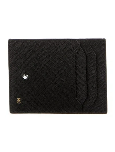 Pre-owned Montblanc Saffiano Leather Wallet In Black