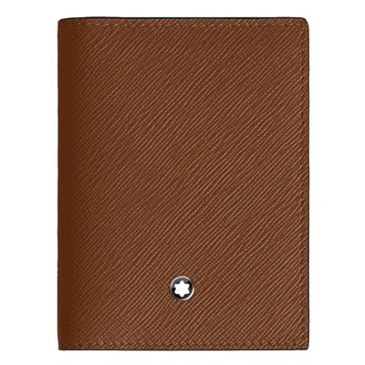 Montblanc Sartorial 4cc Leather Card Holder In Orange
